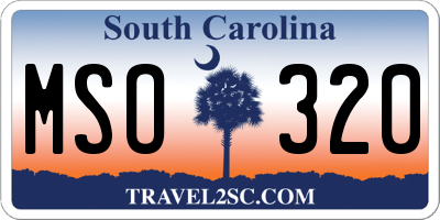 SC license plate MSO320
