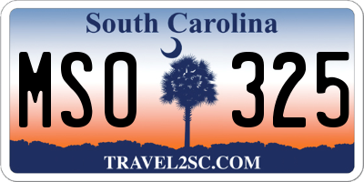 SC license plate MSO325