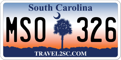 SC license plate MSO326