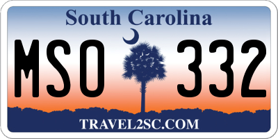 SC license plate MSO332