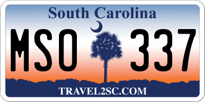 SC license plate MSO337