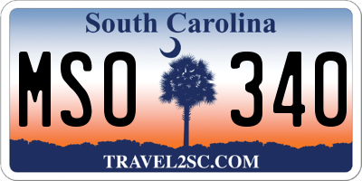 SC license plate MSO340