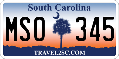 SC license plate MSO345