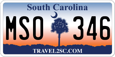 SC license plate MSO346