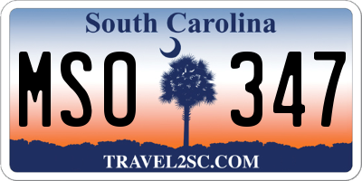 SC license plate MSO347