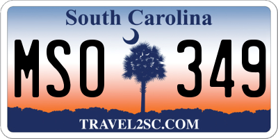SC license plate MSO349