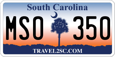 SC license plate MSO350