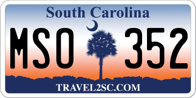 SC license plate MSO352