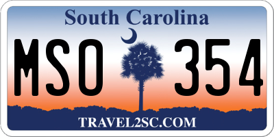 SC license plate MSO354