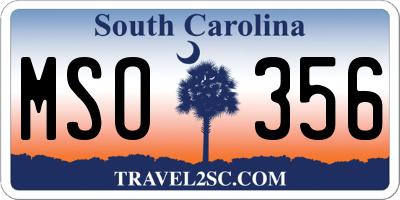 SC license plate MSO356