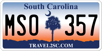 SC license plate MSO357
