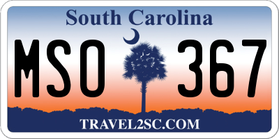 SC license plate MSO367