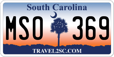 SC license plate MSO369