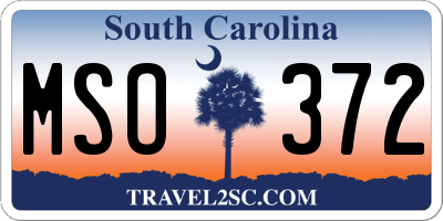 SC license plate MSO372