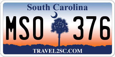 SC license plate MSO376