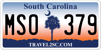 SC license plate MSO379