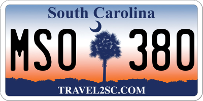 SC license plate MSO380