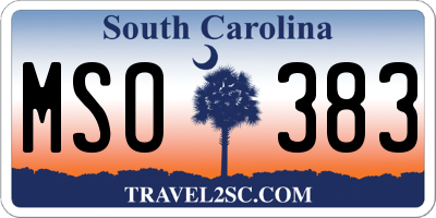 SC license plate MSO383