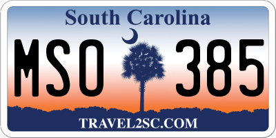 SC license plate MSO385