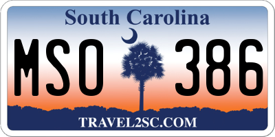 SC license plate MSO386