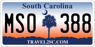 SC license plate MSO388