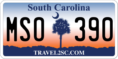 SC license plate MSO390