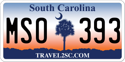 SC license plate MSO393