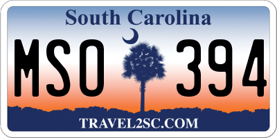 SC license plate MSO394
