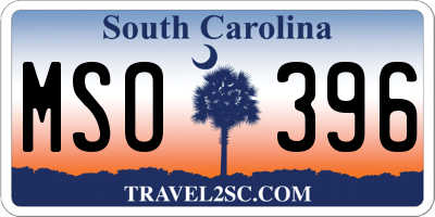 SC license plate MSO396