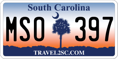 SC license plate MSO397