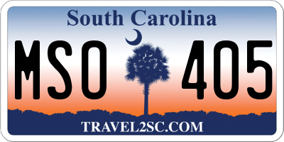 SC license plate MSO405