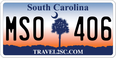 SC license plate MSO406