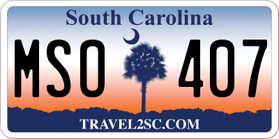 SC license plate MSO407