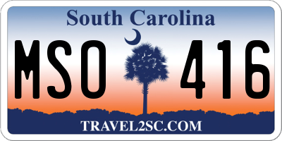 SC license plate MSO416