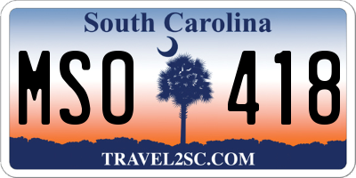 SC license plate MSO418