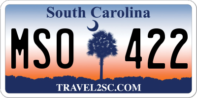 SC license plate MSO422