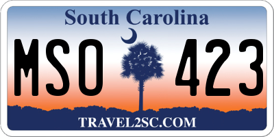 SC license plate MSO423