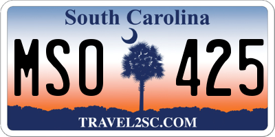SC license plate MSO425