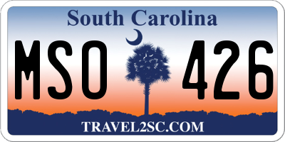 SC license plate MSO426