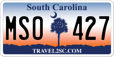 SC license plate MSO427