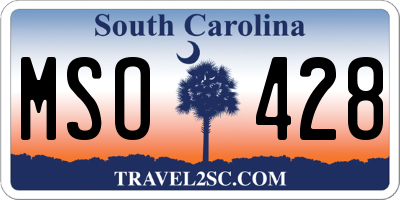 SC license plate MSO428