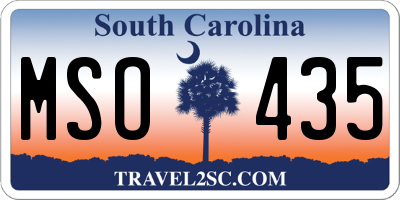 SC license plate MSO435