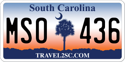 SC license plate MSO436
