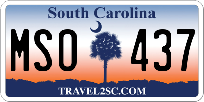 SC license plate MSO437
