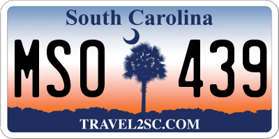 SC license plate MSO439