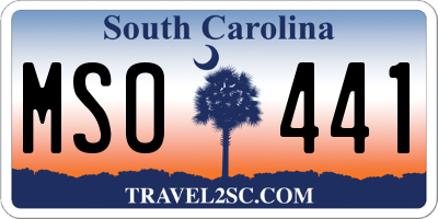 SC license plate MSO441