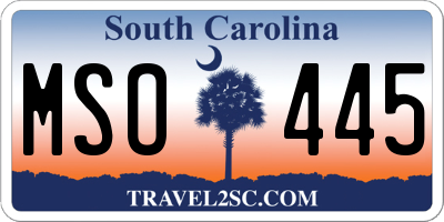 SC license plate MSO445