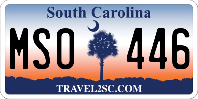 SC license plate MSO446