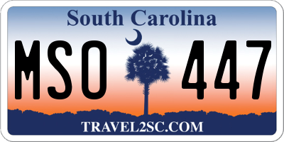 SC license plate MSO447