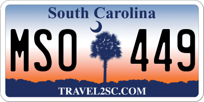 SC license plate MSO449
